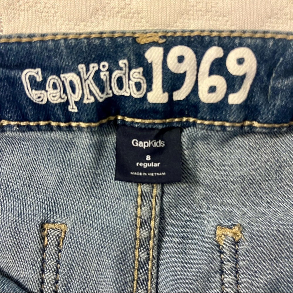 Gap kids girls jeans size 8 adjustable waist bootcut snap fly 1969 - Picture 3 of 7
